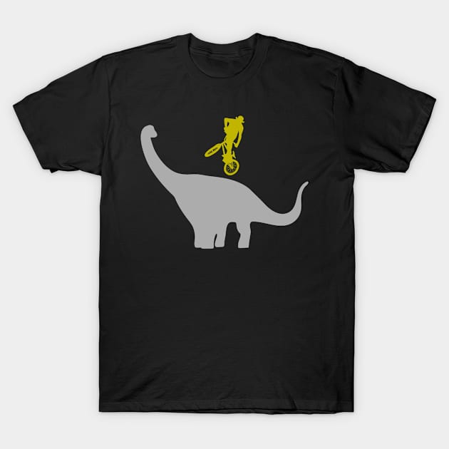 BMX Bike With Dinosaur Vintage for Motocross Sport Biking Fan T-Shirt by tobzz